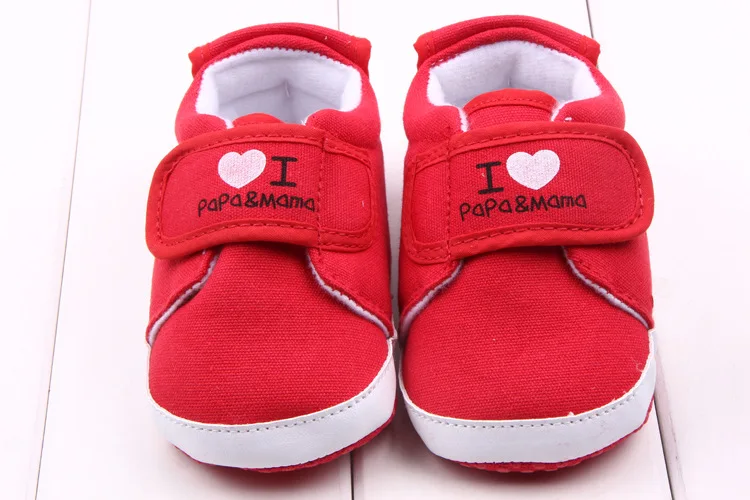 

Lovely I LOVE MAMA PAPA Babe Kids Spring Autumn Learning Walk Prewalker Shoes Newborn Baby Boys Girls Anti-slip Shoes Footwear