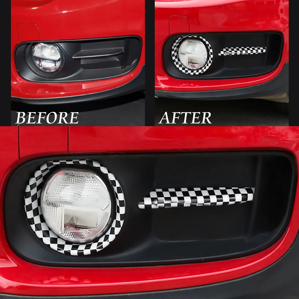 

4Pcs ABS Car Front Fog Lamp Frame Cover Decorative Trim Ring Sticker For Mini Cooper F60 Countryman Car Styling Accessories