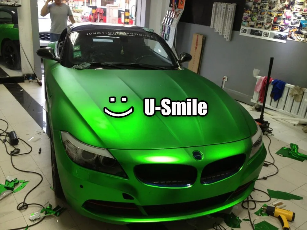 Apple Green Matte Chrome Car Film Matt Chrome Green Car Wrap Matt Chrome Green Car Vinyl Air Free Vehicle Wraps Car Wrap Car Filmcar Vinyl Aliexpress