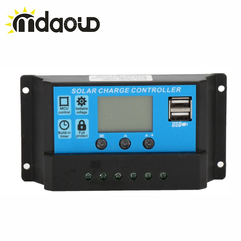 

Free Shipping 10A 20A 30A 12V/24V PWM Solar Charge Controller USB 5V 3A