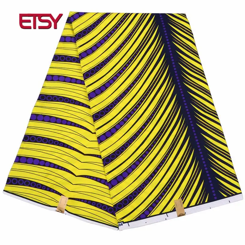 

ETSY Ankara Africa 100% Polyester Wax Print Fabric binta Wax High Quality 6 yard Africa Fabric for Party Dress FP6155