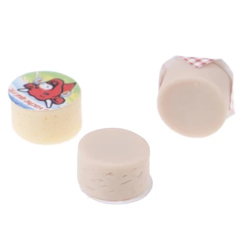 

3Pcs Simulation Mini Cheeses for 1/12 Scale Doll House Miniature Kitchen Food Living Room Decoration Children Kids Toys