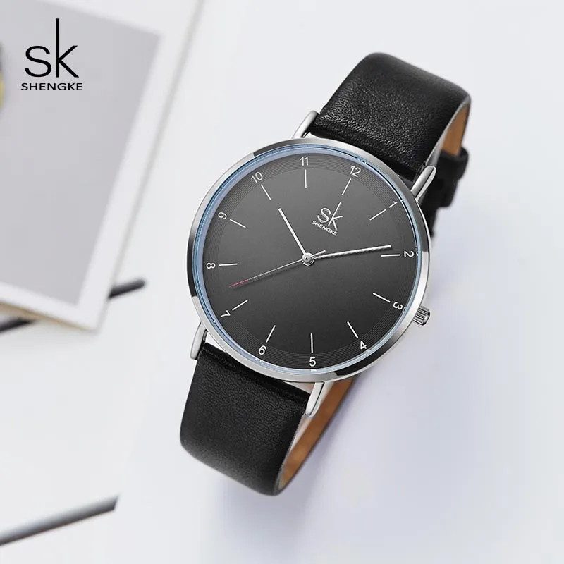 Shengke Fashion Leather Watches For Lover Couple Watches Luxury Quartz Female Male Wrist Watch 2019 New Wedding Days Gift #K8066