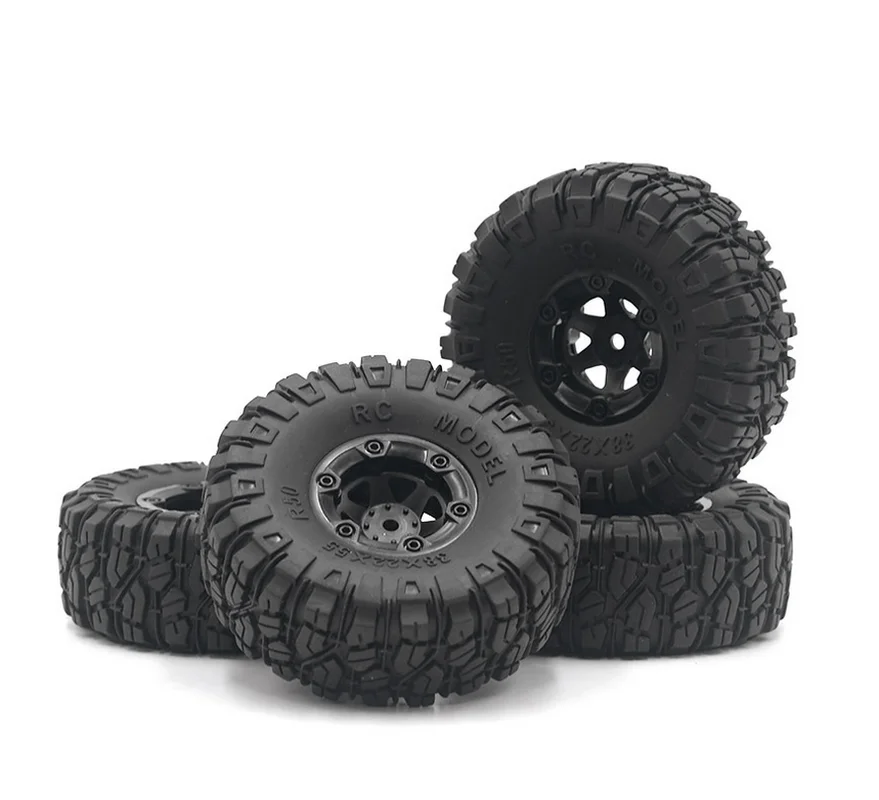 2pcs/set Tyre Tires & Hubs Wheel Rims for 1/12 RC Car Truck Crawler Outer Diameter 100mm RC Rock Crawler Tires Vehicle Tyre