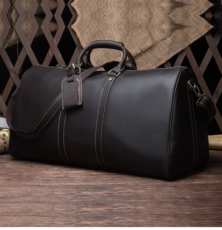 Большая винтажная ретро-сумка из натуральной кожи для путешествий, мужская сумка, портфель, сумка через плечо, 9551