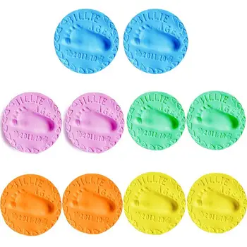 

2pcs Rubber Newborn Baby Hand Footprint Makers Mud Ultra-light Clay Handprint Mud Baby Birthday Souvenirs Inkpads