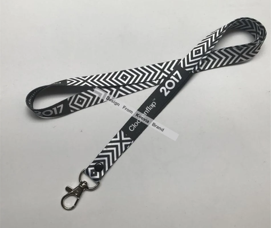 Wholesale black and white stripe Design Logo Custom heat transfer Printing Neck Strap sport Club Lanyards | Мобильные телефоны и