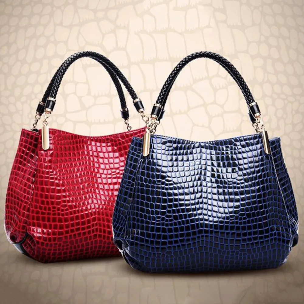 

Luxury Leather Feminine Designer Crocodile Pattern Shoulder Wrist Handbag bolsas femininas Tote Hot Selling