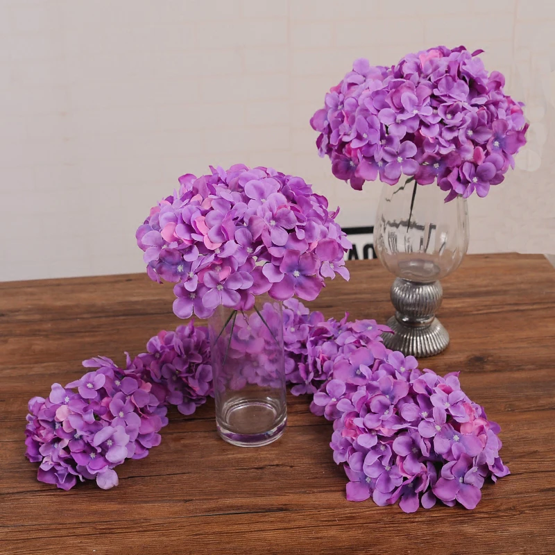 

11Pcs/lot Multi Color decorative flower for wedding party luxury artificial Hydrangea silk DIY flower decoration for home