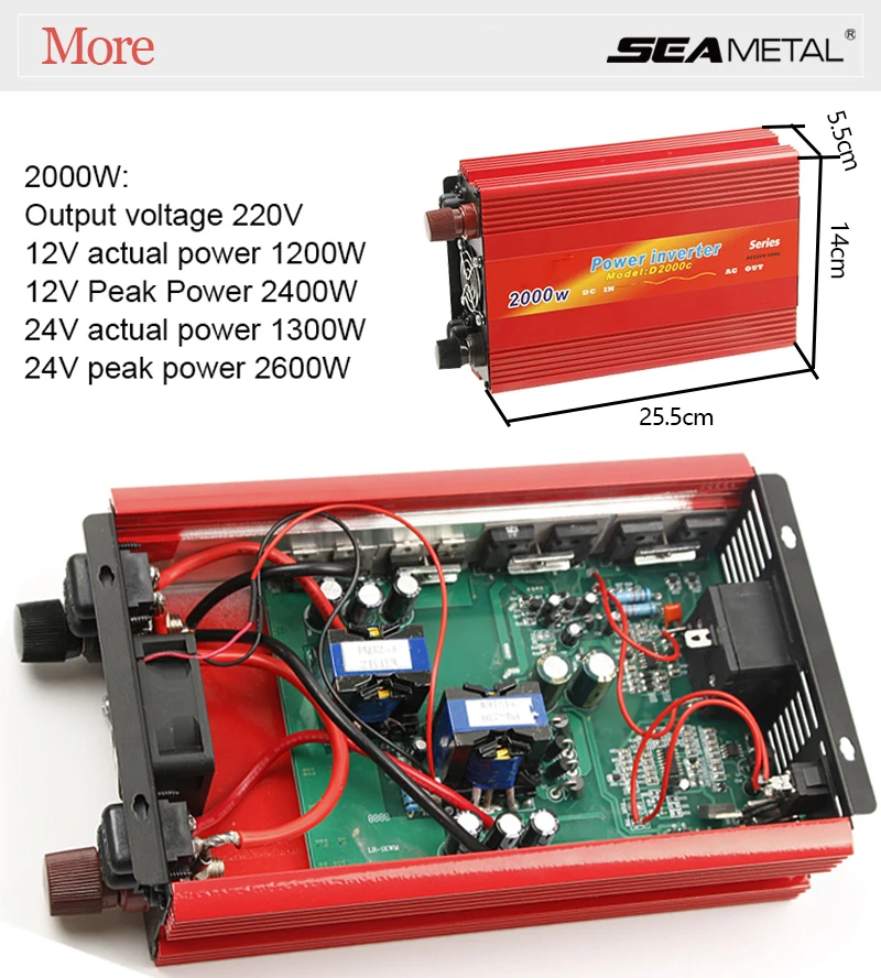 Автомобильный инвертор 24 В постоянного тока, 24 В, 12 В переменного тока, 220 В, силовой трансформатор 24 4000, автомобильное зарядное устройство, автомобильный преобразователь питания, инверторы 12 В, 24 В, 4000 Вт, 2000 Вт
