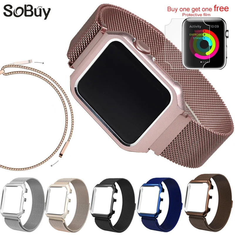 

Milanese Loop Strap Stainless Steel band For Apple Watch band 42mm/38mm wristband Link Bracelet iwatch 1/2/3 metal case