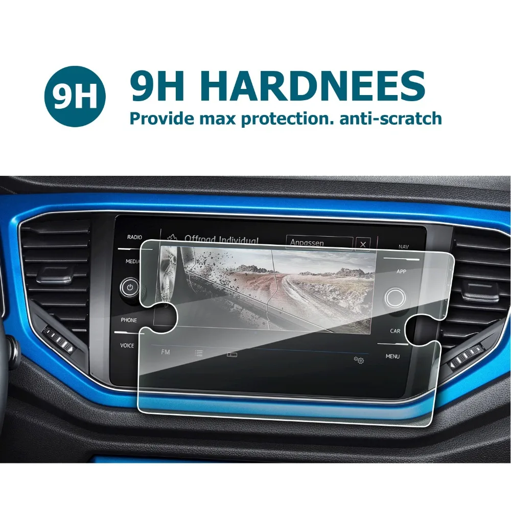 

RUIYA screen protector for Volkswagen vw T-Roc Discover Media 8inch touch center display,9H anti-stain and scratch resistant