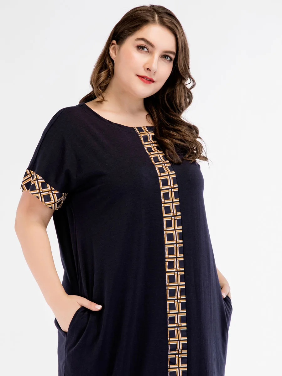 Casual Print Maxi Dress Knitted Muslim Abaya Full Skrit Loose Kimono Long Robe Gowns Ramadan Middle East Arab Islamic Clothing