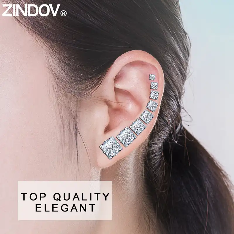 Zindov Square Stud Earrings Women Men Cubic Zirconia Stainless Steel Jewelry Pink Black Cz For Male Female Trendy Zindov Square Stud Earrings Women Men Cubic Zirconia Stainless Steel Jewelry Pink Black Cz For Male Female Trendy