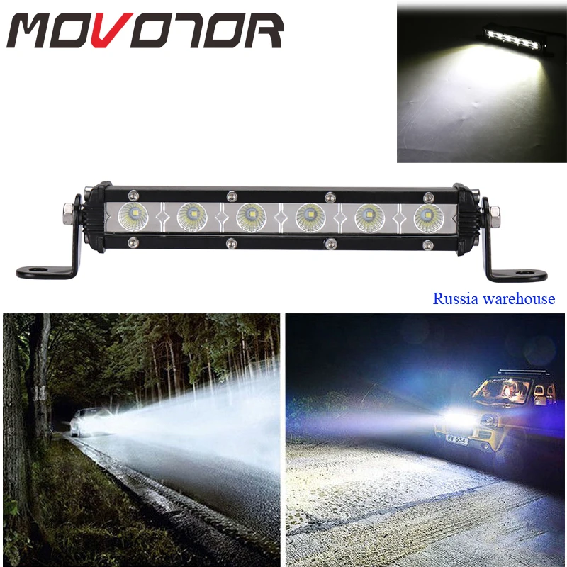 

Single Row Slim light bar 18W work light bar For SUV 4X4 Off Road LED Work Light Lamp