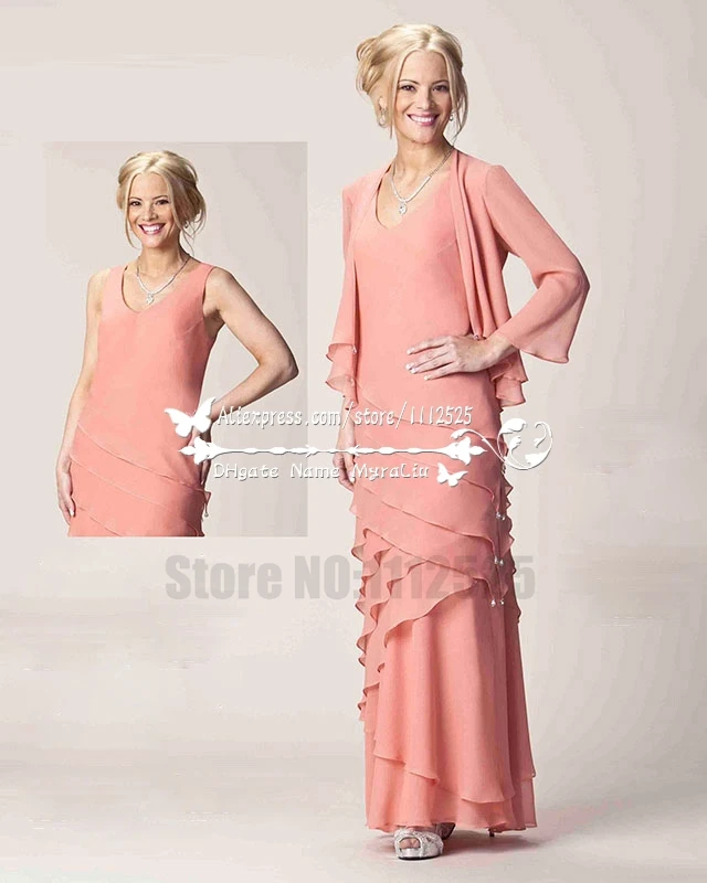 AMD 3003 mother of the bride dress with jacket for the beach wedding