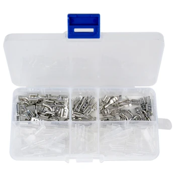 

120pcs 2.8mm 4.8mm 6.3mm Female Spade Connector Terminal with Insulating Sleeves Female Spade Connector Splice Crimp Terminals
