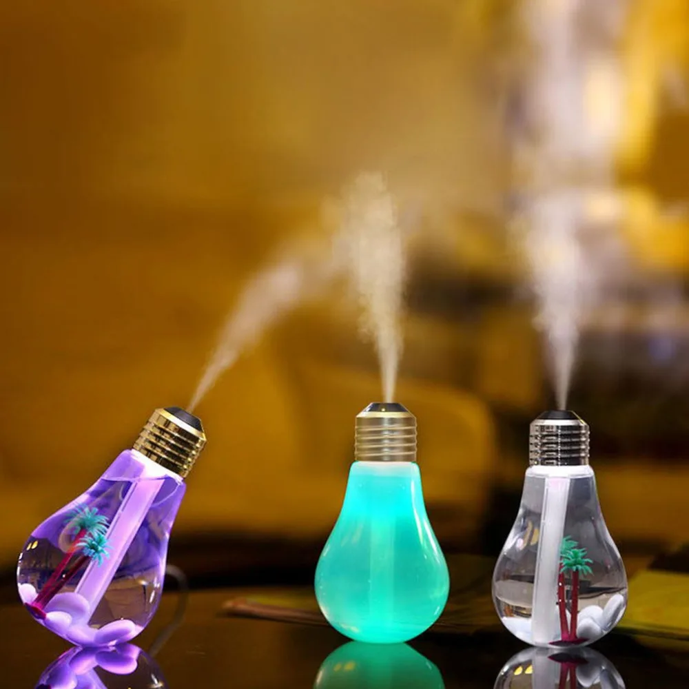 

400ML Bulb Essential Oil Diffuser Ultrasonic LED USB Port Plant Tree 3 Colors For Option Aroma Diffuser Difusores Humidifier Usb
