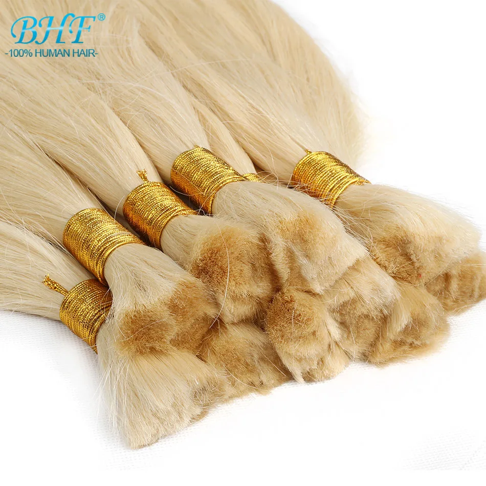 BHF No Weft Human Hair Bulk Remy Straight Human Braiding Hair Bulk Brazilian Hair 100g/piece