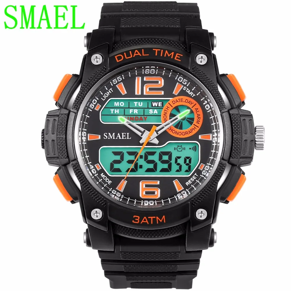 

SMAEL Brand Sports Watches Waterproof Fashion Casual Quartz Watch Digital Analog Military Multifunctional Men's Sports Watches
