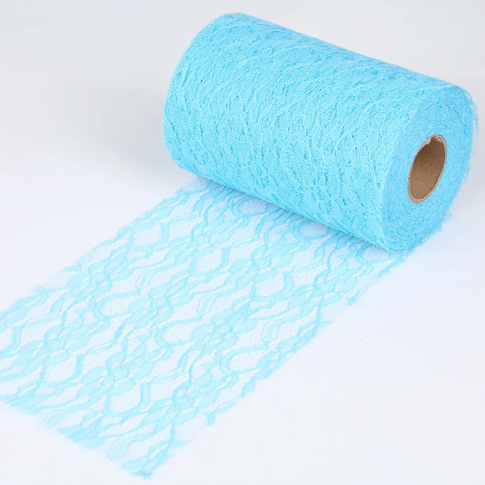 

22M 15cm Light Blue Color Tulle Roll Spool DIY Net Lace Fabric for Tutu Skirt Table Runner Chair Sash Bow Wedding Decoration