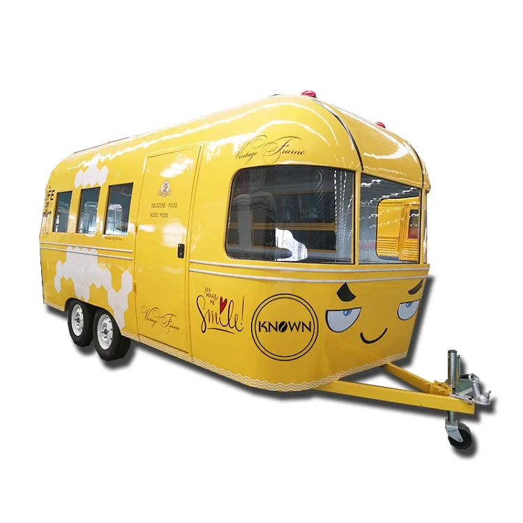 

KN-FT05C Smiley face mobile burger food cart perfect food vending cart trailer hot dog bus food truck
