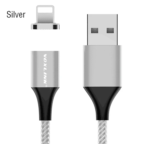 Магнитный кабель VOXLINK, Micro usb type C, адаптер для быстрой зарядки телефона, Microusb type-C, магнитное зарядное устройство usb c для iphone, samsung - Цвет: Silver for APPLE