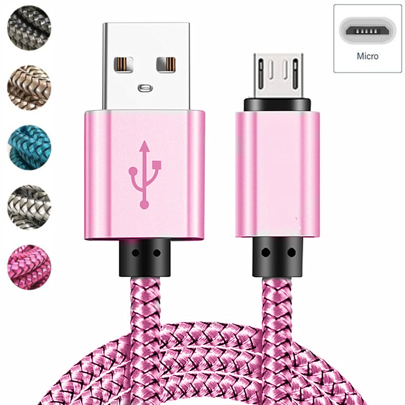 Micro USB Cable Pink Fast Charging Microusb Charger Cord For Samsung Xiaomi Redmi Note 5 6 Pro Honor Tablet Android Phone Micro magnetic charger for android