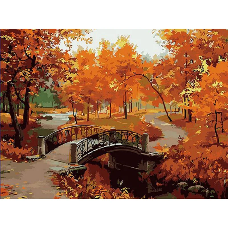 autumn landscape diy painting by numbers kits drawing