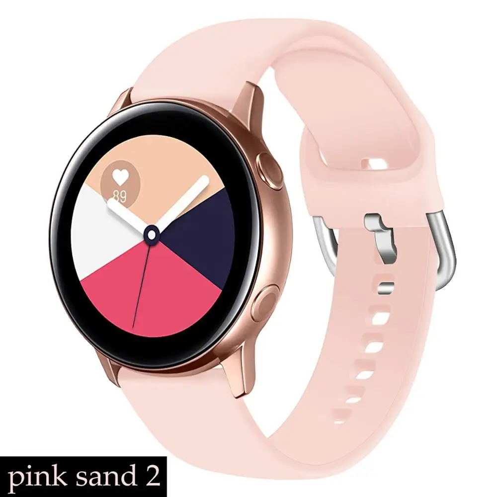 22 мм ремешок для часов samsung galaxy watch 46 мм 42 мм ремешок gear s3 s2 galaxy watch active reloj gear sport amazfit bip ремешок для часов - Цвет ремешка: pink sand 2