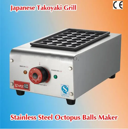 

Stainless Steel TAKOYAKI Grill Maker Octopus Ball Griddle Meatballs Cooker 2000W 28 Holes in One Tray