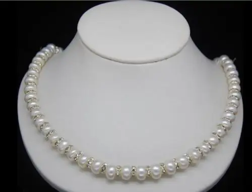 

Hot sale new Style >>>>>Natural 7-8mm AAA+ white pearl necklaces 18''