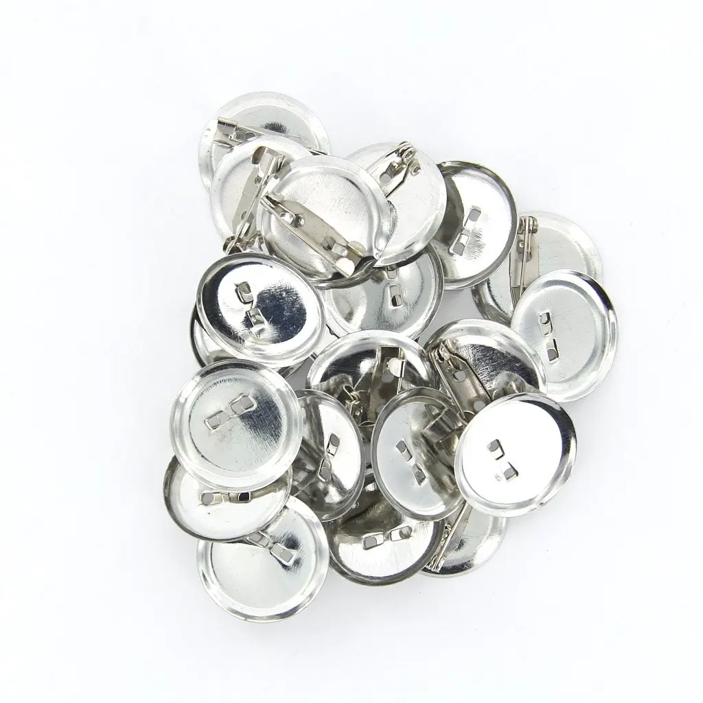 20pcs Silver Brooch Safety Pin Back Base 20mm for DIY Hairpins/Brooches