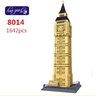 

Free Shipping WanGe 8014 1642PCS large Bricks blocks plastic Building block sets educational block toys THE BIG BEN OF LONDON