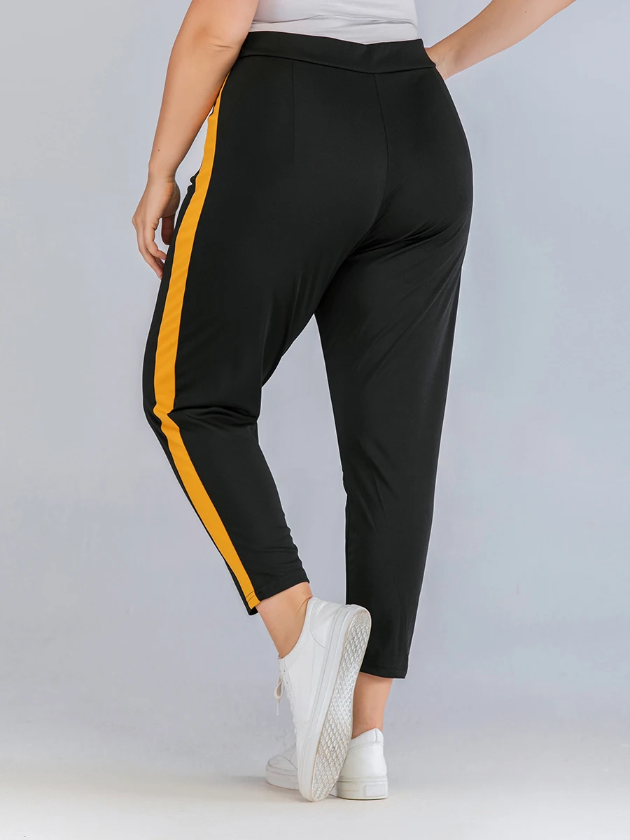 TUHAO размера плюс 4XL 3XL, женские повседневные брюки среднего возраста, женские брюки для бега, уличная одежда с эластичной талией, штаны для активного отдыха LZ15