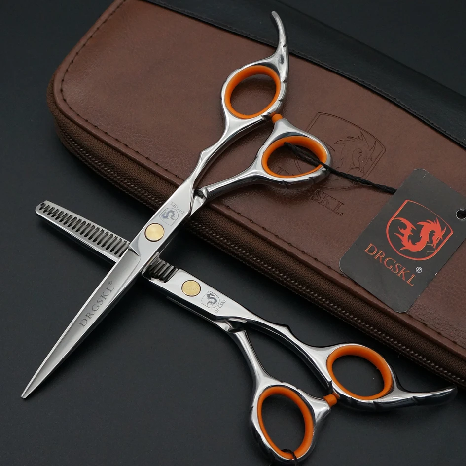 Drgskl 6.0 дюймов нескользящие ручки стрижка ножницы, профессиональный и классическая Парикмахерская Парикмахерские ножницы филировочные ножницы