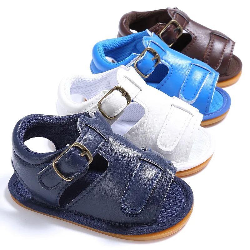 Newborn Child Kids Baby Boy Footwear Infant Toddler PVC Leather Soled