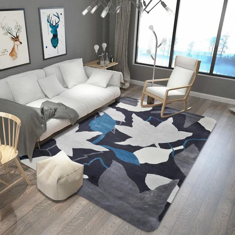 cheap Large Area Floor Mat rugs Multi Sizes Tatami Rectangle Carpet For Living Room Mattress Pastoral style Leaf Print Rug and Carpet