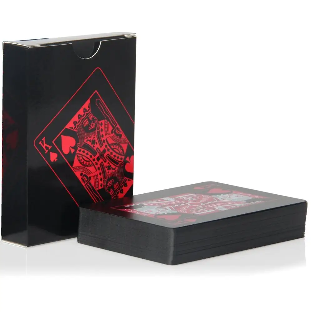Новое поступление ПВХ покер красный/серебристый/синий принт дизайн водоотталкивающие игральные карты Новинка коллекция подарок прочный черный пластиковый покер - Цвет: Красный