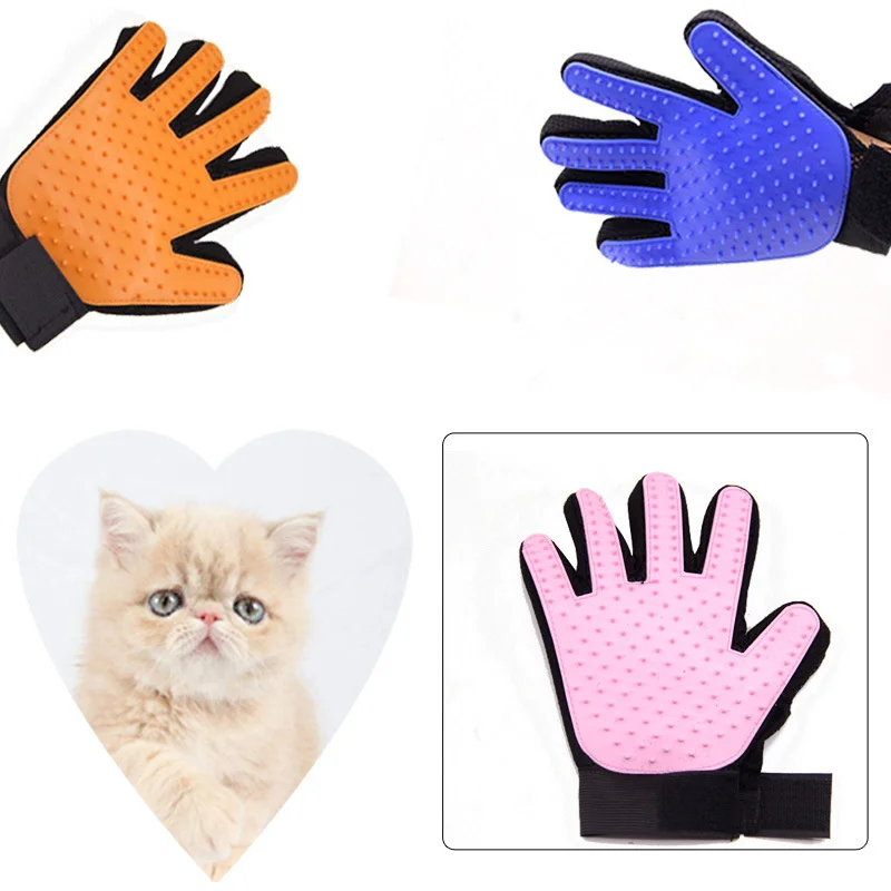 Silicone Pet Grooming Glove Dog Gentle Deshedding Brush Glove Pet Hair