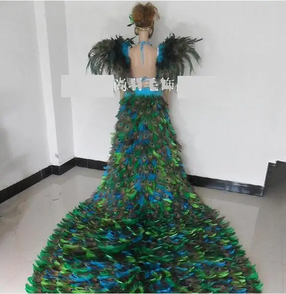 Одежда с перьями танцевальный костюм самбы павлиний хвост|headband peacock|headband