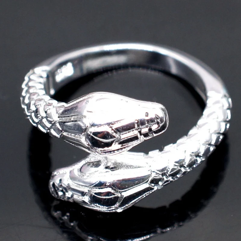 

New Punk Fashion Women Men Silver Color Snake Shaped Open Ring Personality Jewelry Gift Drop Shipping