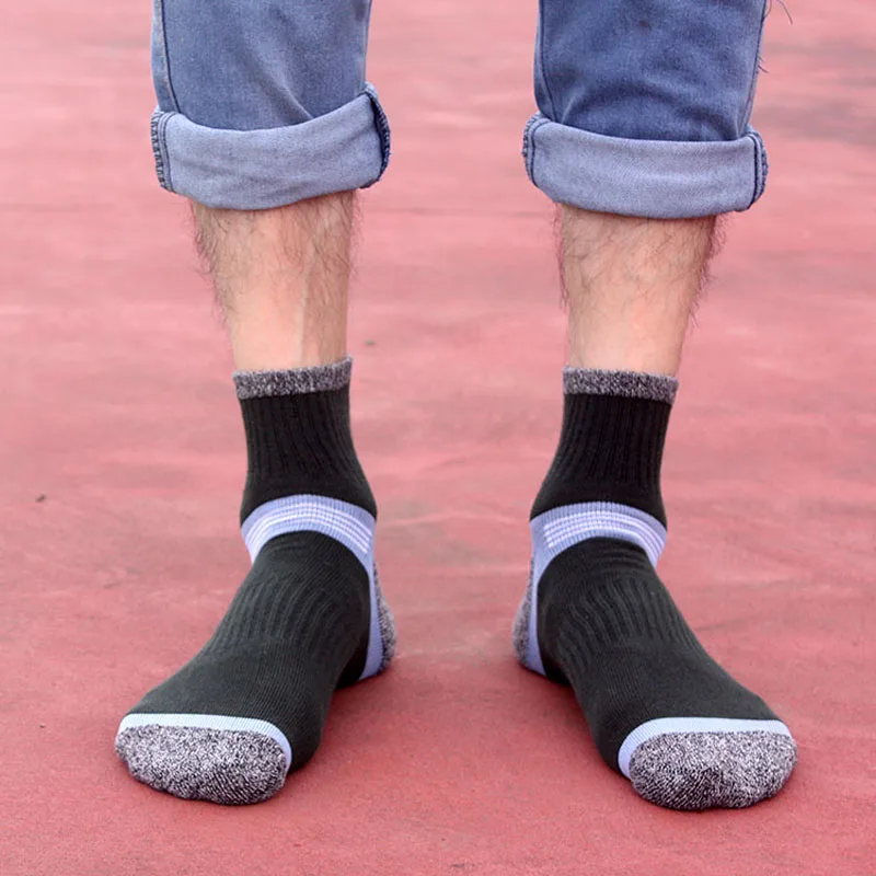 MAIJION 3 пары Для Мужчин велосипедные носки из дышащего хлопка Спортивные носки для Пеший Туризм Восхождение Теннис Баскетбол Бег носки размеры 39–44