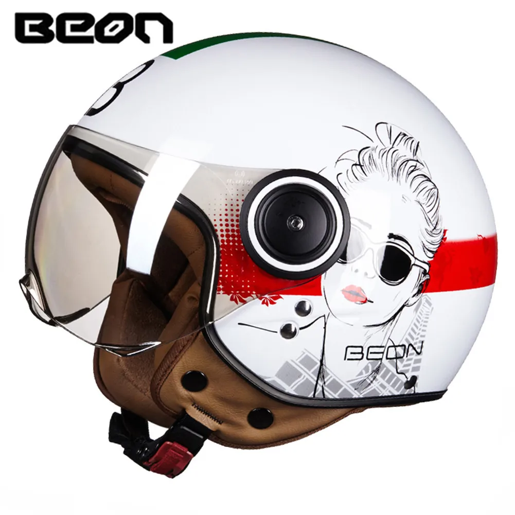 

BEON 2018 Motorcycle Helmet Chopper 3/4 Open Face Vintage Helmet Women Moto Casque Casco motocicleta Capacete Unisex Helmets