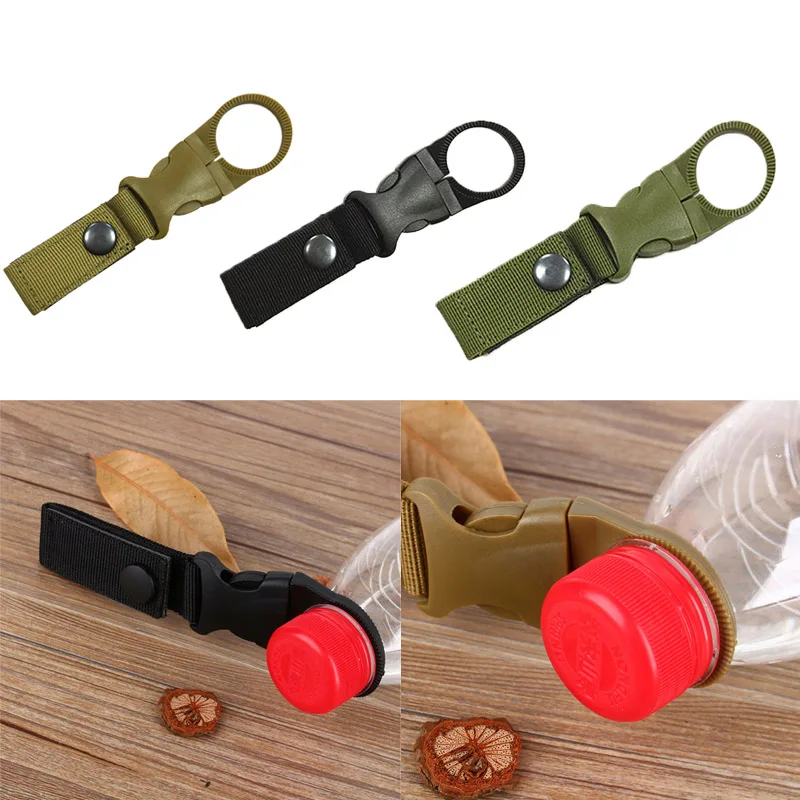 

Black Carabiner Hang Clasp Webbing Tactical Nylon Holder Hiking Survival Portable Bottle Water Clip Camping Backpack Hanger Hook