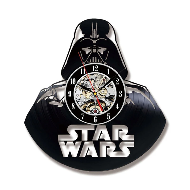 12in 3d wall clock Star Wars LED Wall Clock with 7 Colors Modern Design Movie Vintage Vinyl Record Clocks Wall Watch Home Decor