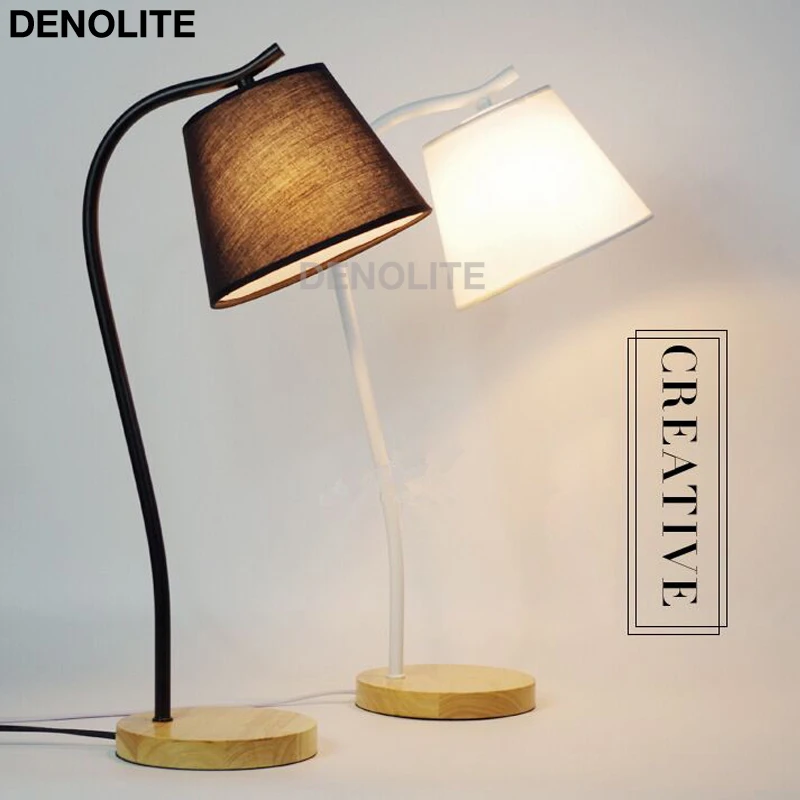 Бело черная железная настольная лампа DENOLITE для спальни гостиной современный