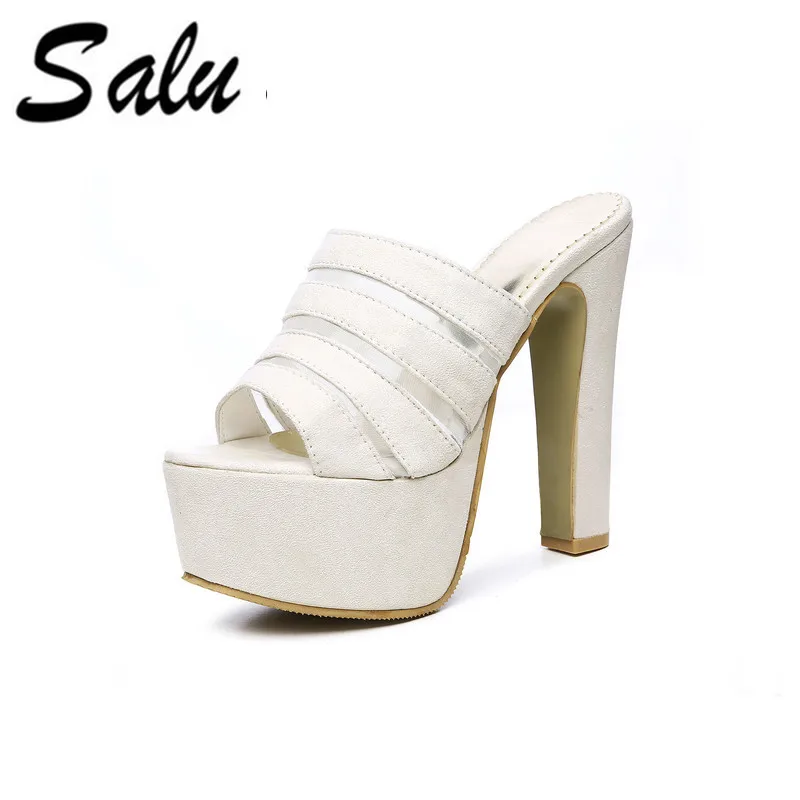 

Salu New Brand Fashion Women's Shoes Flip Flops Shoes Casual Ladies Summer Thick Heel Platform High Heels Female Sandals