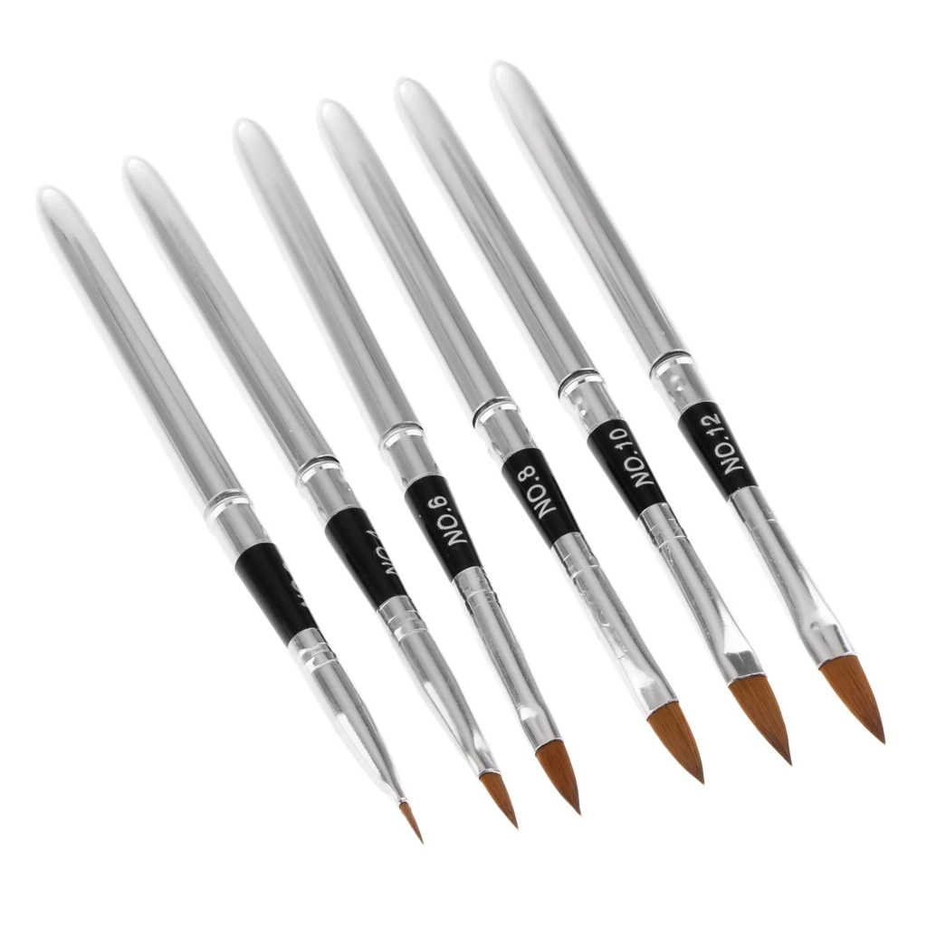 6x Nail Art Dotting Pen Nail Line Drawing Brush Beauty Nail Manicure Meatal Handle Liner Pen