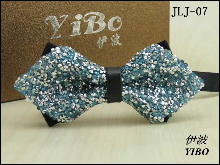 Ms новейший мужской галстук-бабочка металлический горный хрусталь Блестящий Драгоценный Камень острый галстук-бабочка сценический флэш для галстук-бабочка жениха - Цвет: JLJ07